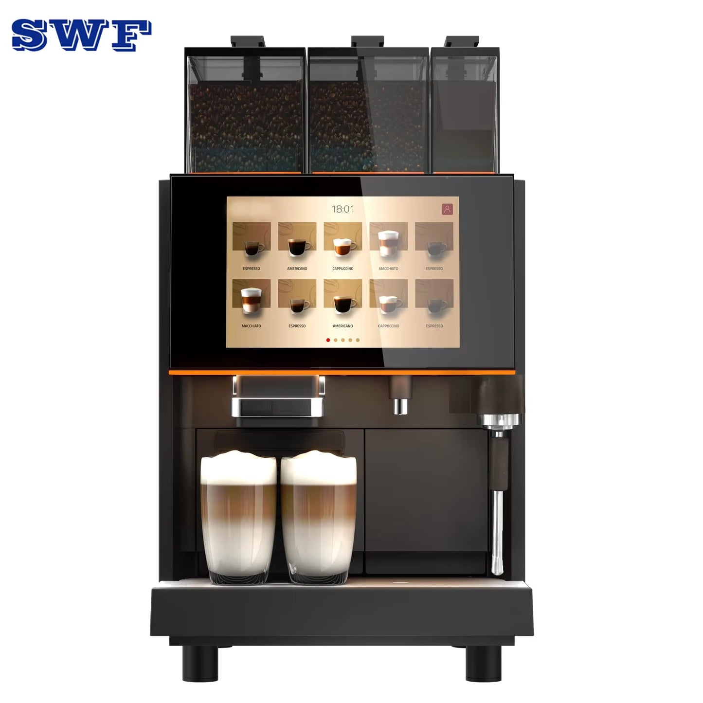 Professional Coffee Machinekaffeemaschine Vollautomat Touch Screen Fully Automatic Bean to Cup 19Bar Fast Heat up Electric Espre
