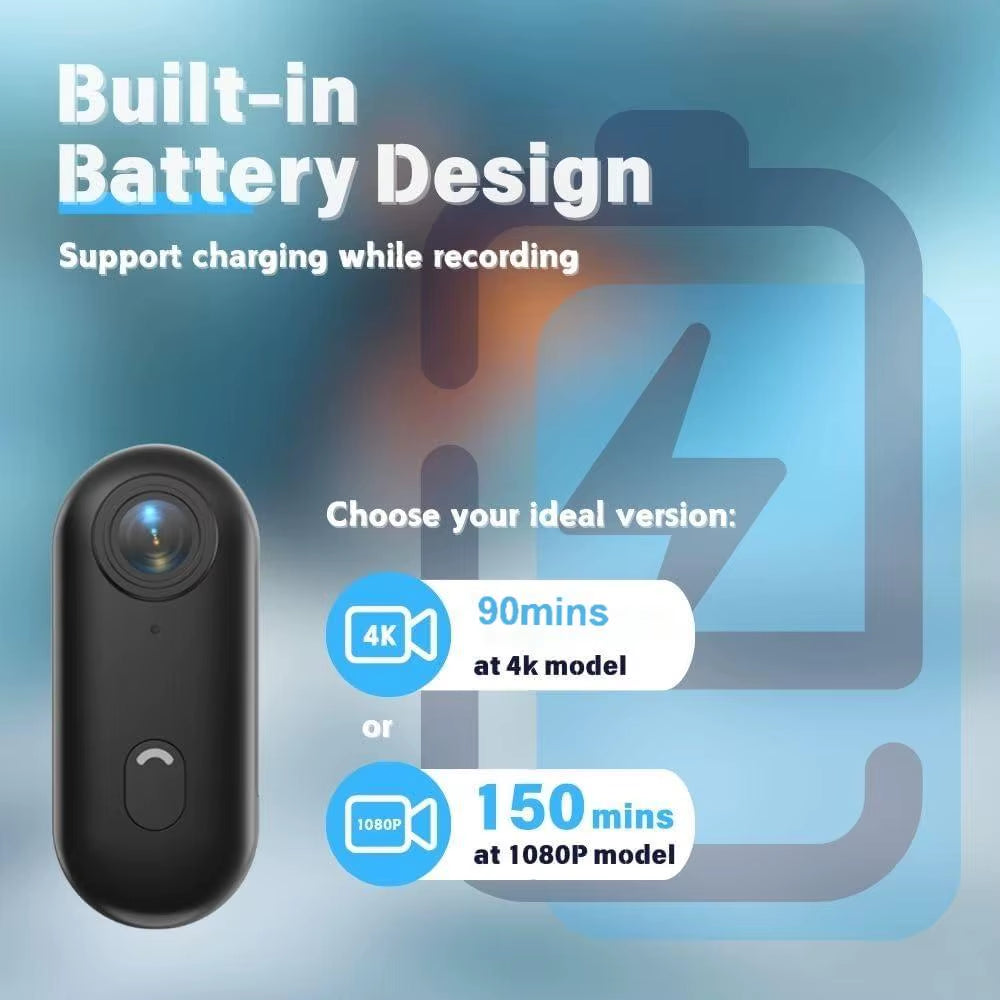 4K Vlogging Body Camera Wifi Wireless Mini Action Recorder Pocket Micro Cam Sports Travel Free Shipping Miniature Tiny HD Lens