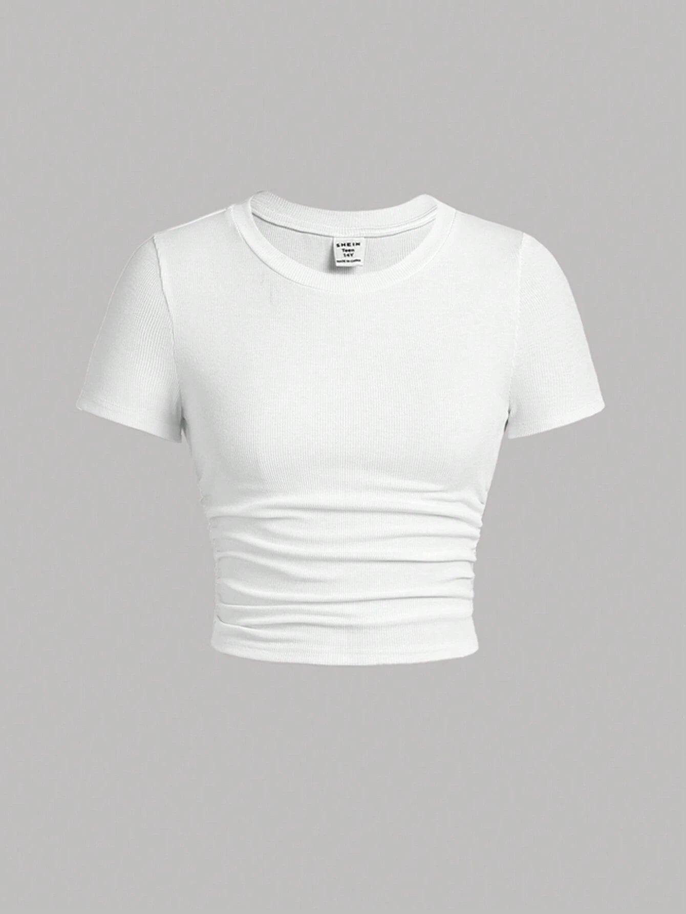 Girlism Teen Girls' Ribbed Knit Pleated Short Sleeve T-Shirt and Cargo Pants Casual 2Pcs Outfit Concert Outfit