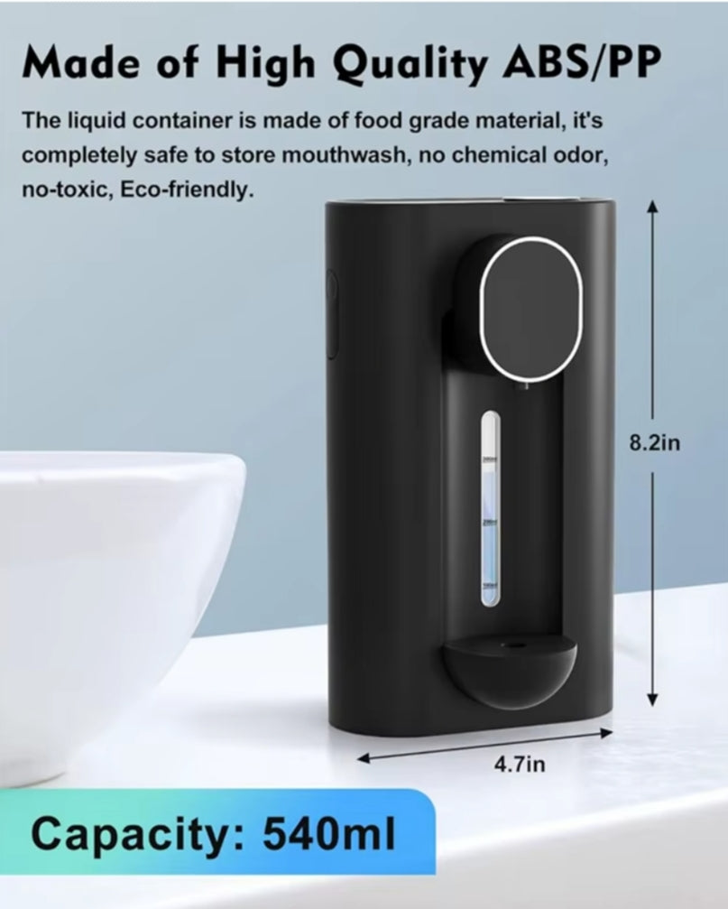 Mouthwash Dispenser for Bathroom, 18.26 Oz (540Ml) Touchless Auto Mouth Wash Dispenser with Magnetic Cups