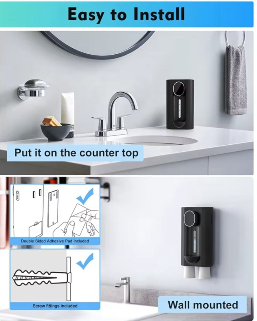 Mouthwash Dispenser for Bathroom, 18.26 Oz (540Ml) Touchless Auto Mouth Wash Dispenser with Magnetic Cups