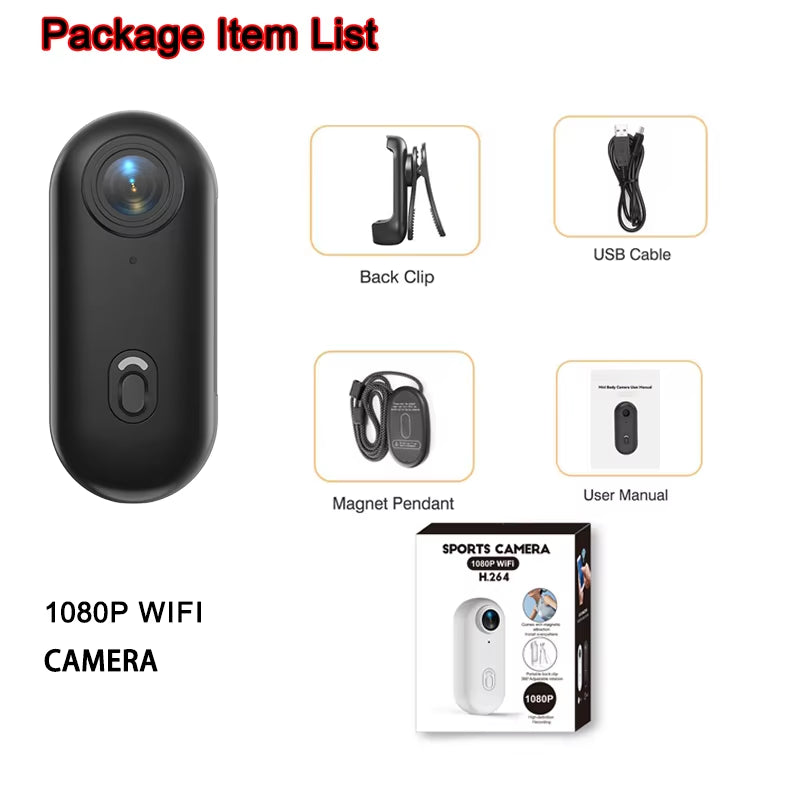 4K Vlogging Body Camera Wifi Wireless Mini Action Recorder Pocket Micro Cam Sports Travel Free Shipping Miniature Tiny HD Lens