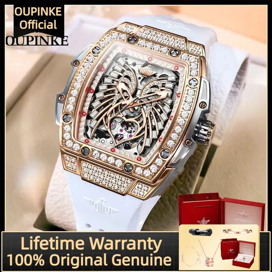 3225 Women'S Watch Luxury Brand All Diamond Automatic Mechanical Watch Classic Silicone Waterproof Elegant Women'S Watch