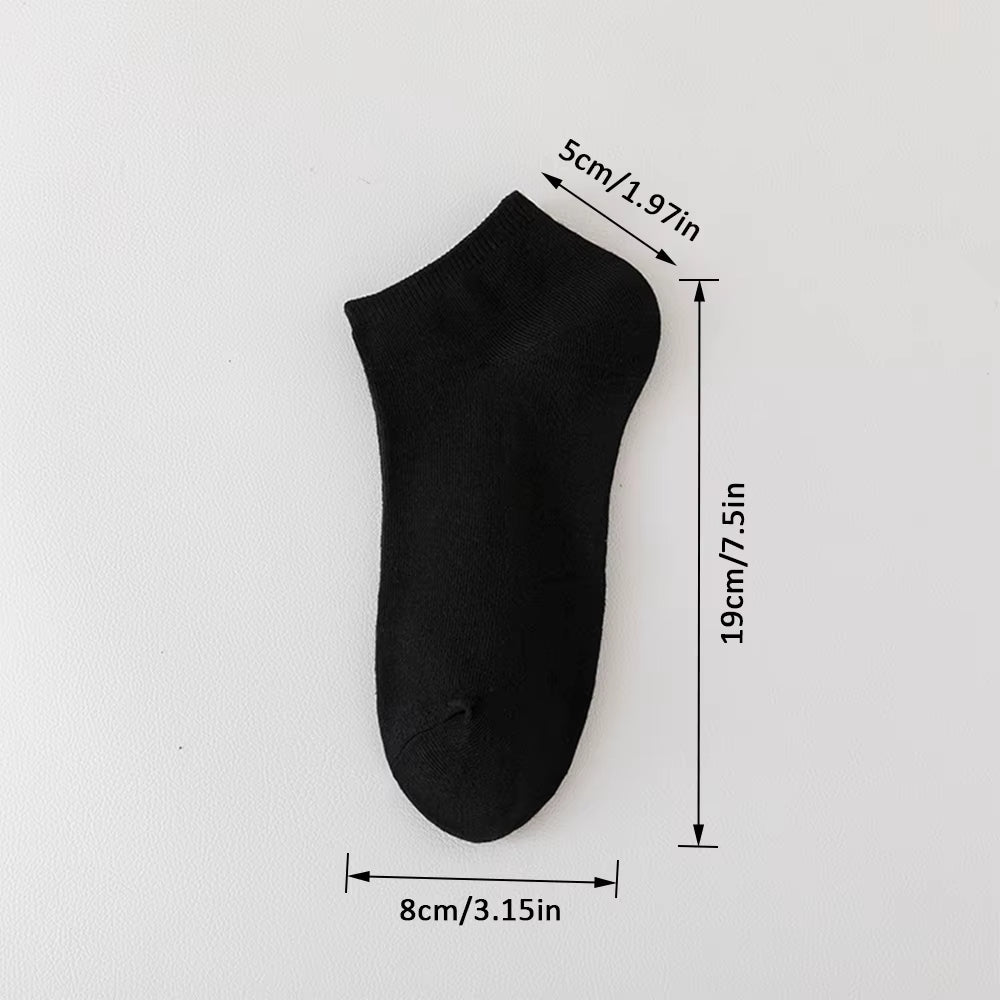 10 Pairs of Men'S/Women'S Boat Socks, Plain Color, anti Odor, Summer Ankle Socks, Casual and Breathable Low Waisted Socks