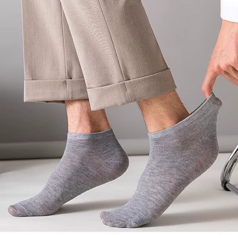 10 Pairs of Men'S/Women'S Boat Socks, Plain Color, anti Odor, Summer Ankle Socks, Casual and Breathable Low Waisted Socks