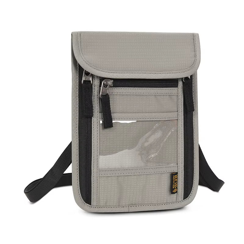 Rfid-Blocking Travel Pouch Neck Wallet Family Passport Holder Organizer Case with Multi-Pockets Passport Document Credit Case