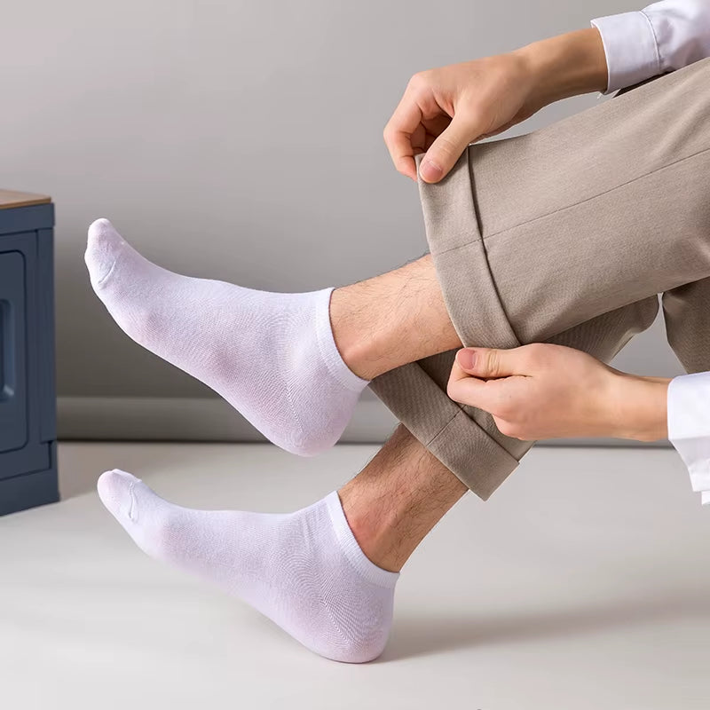 10 Pairs of Men'S/Women'S Boat Socks, Plain Color, anti Odor, Summer Ankle Socks, Casual and Breathable Low Waisted Socks